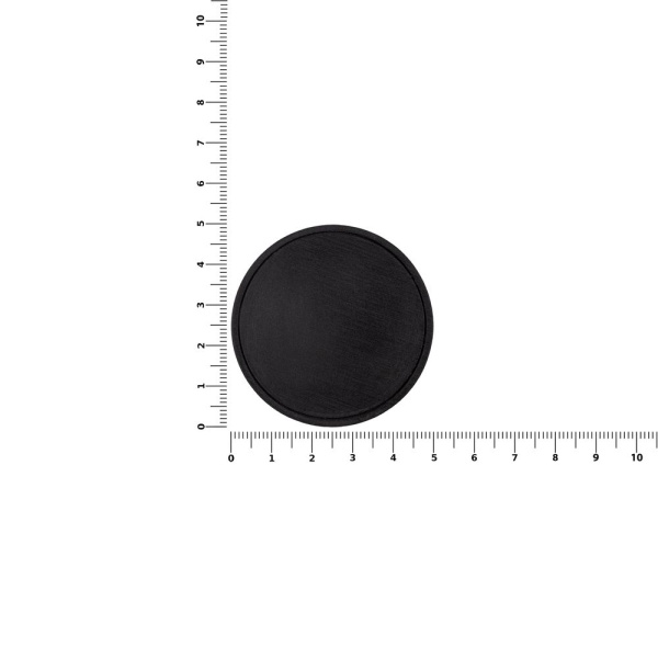 Лейбл из ПВХ Dzeta Round, L, черный, 5х5,01х0,2 см