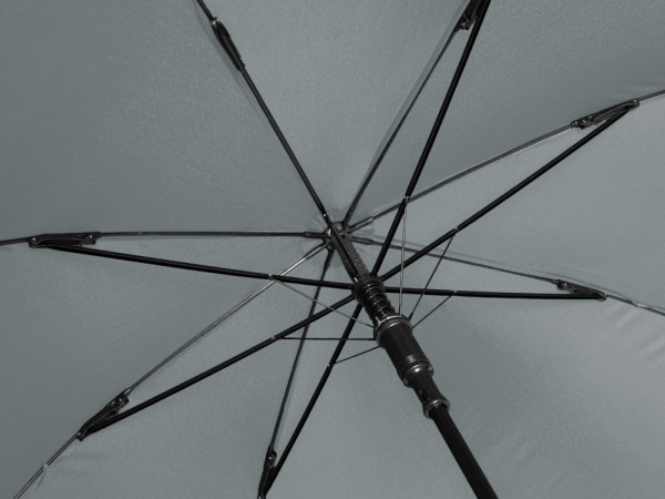 Зонт-трость Reviver с куполом из переработанного пластика, Цвет серый