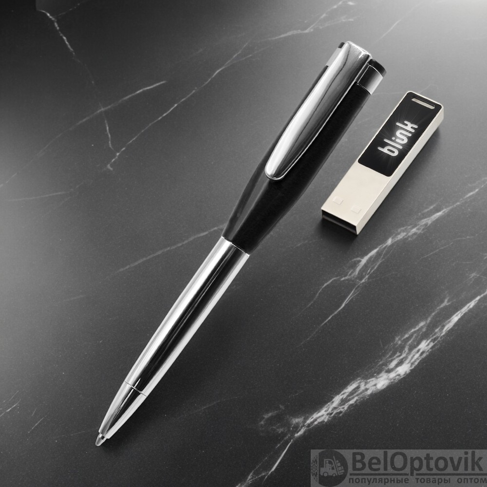 Ручка металлическая Memphys c флешкой 64Гб / Стильная и удобная
