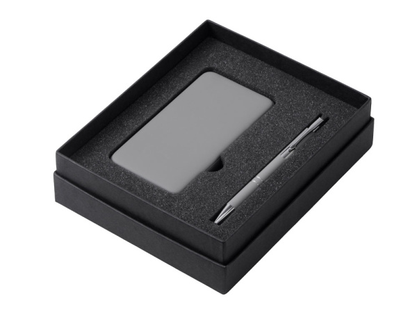 Подарочный набор "Color it" с металлической ручкой и повербанком, Размер 5000 mAh, Цвет серый