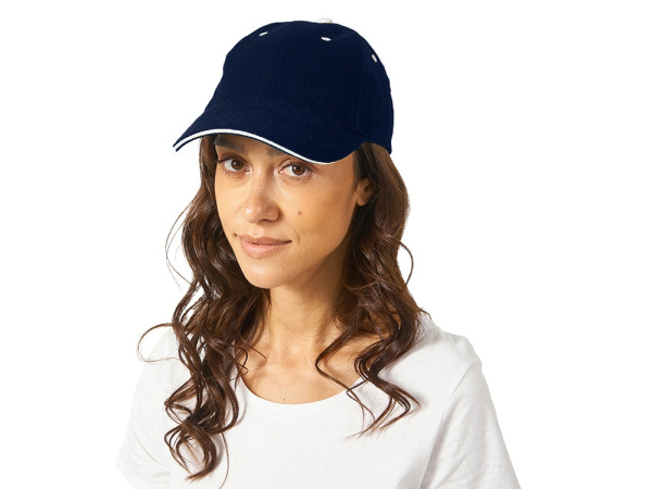 Бейсболка «New Castle», Цвет темно- синий/натуральный