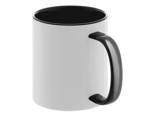 Керамическая кружка со стеклянной ручкой для сублимации «Charm», Цвет белый, черный