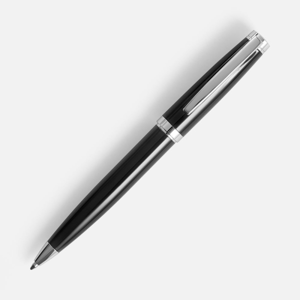 Ручка шариковая Letra Chrome, глянцевая, черная, 13,7х1,3 см