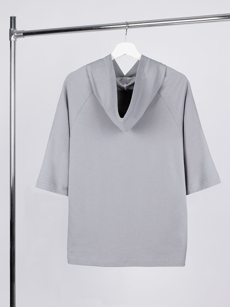 Футболка оверсайз унисекс с капюшоном Neofit, светло-серая, XS–XXL