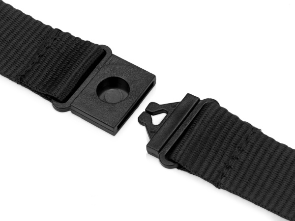 Ланьярд с карабином и замком безопасного разрыва, Цвет черный