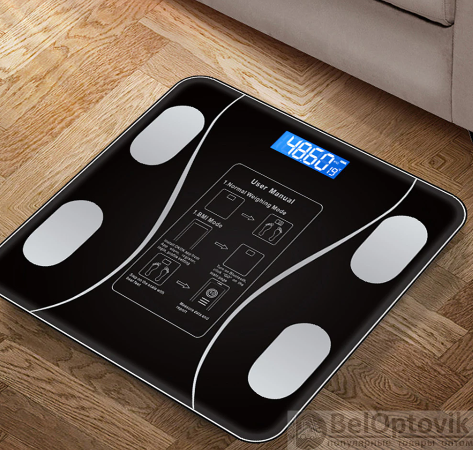 Умные напольные весы Bluetooth Smart Scale (12 показателей тела) (арт:  ve-12866) от 518 ₽ рублей оптом в Москве