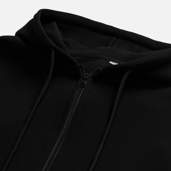 Толстовка унисекс оверсайз на молнии Zippy Terry, черная, XS–XXL