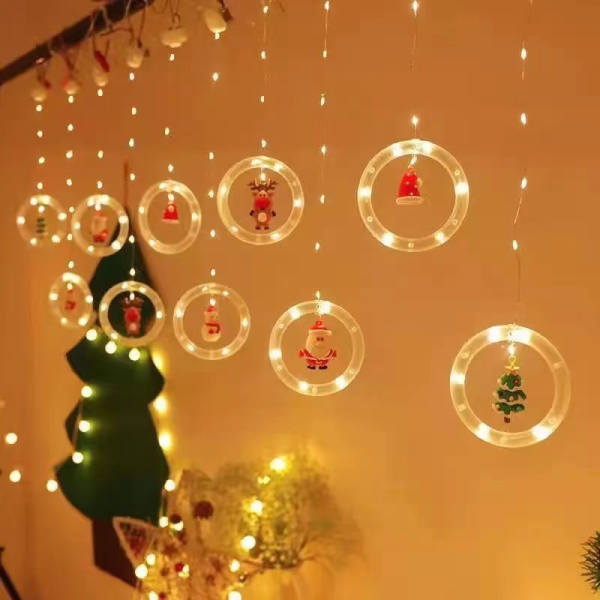 Гирлянда “Дед Мороз” 3 метра 10 шариков / Уютная, атмосферная и праздничная
