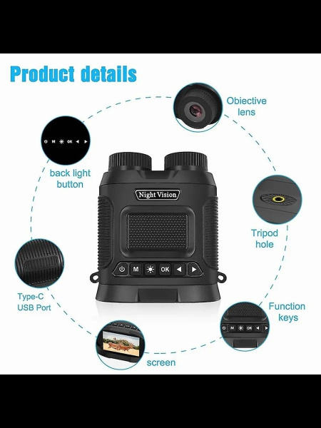 Тактический цифровой бинокль ночного видения NIGHT VISION с инфракрасной подсветкой