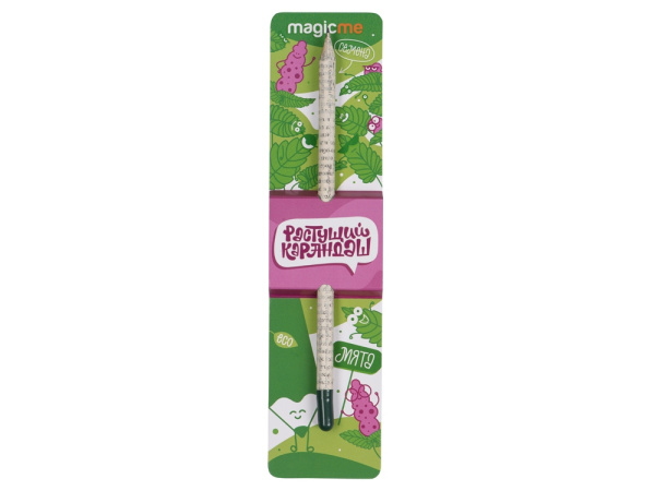 «Растущий карандаш» с семенами мяты, Цвет бело-серый/зеленый