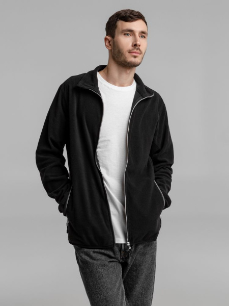 Куртка флисовая мужская Twohand, черная, S–XXL