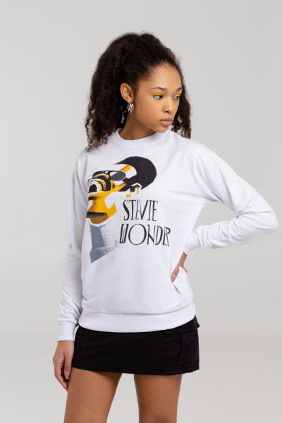 Толстовка «Меламед. Stevie Wonder», белая, XS–3XL