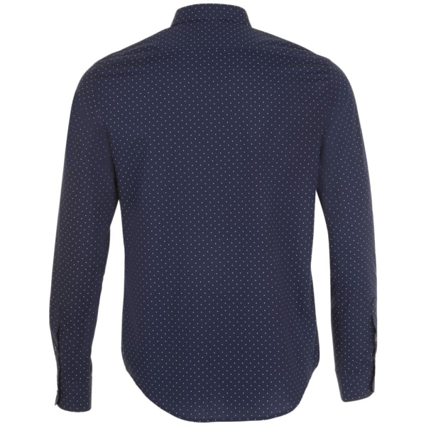 Рубашка мужская Becker Men, темно-синяя с белым, S–3XL