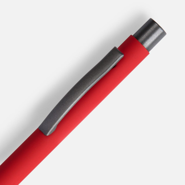 Ручка шариковая Atento Soft Touch, красная, 13,5х0,9 см