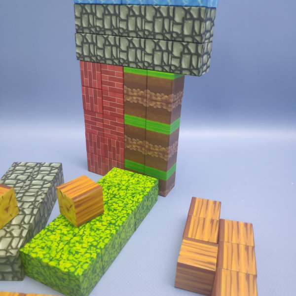 Конструктор магнитный Мой МИР Magnetic Blocks, 100 блоков / Майнкрафт, реалистичный конструктор