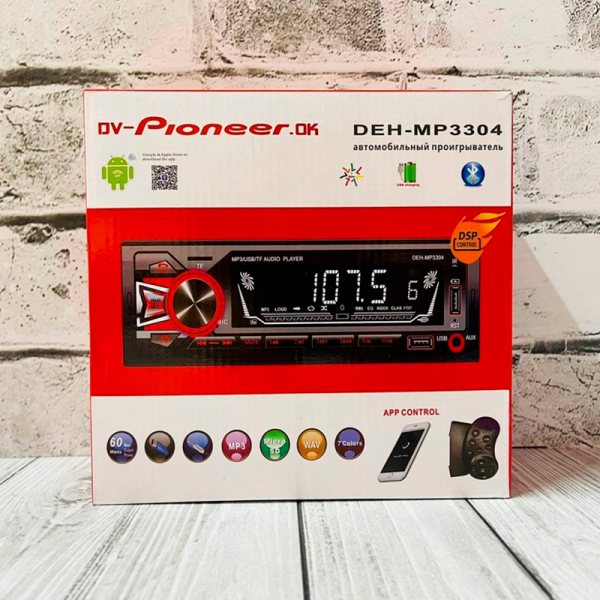 Автомагнитола 1 din BT Pioneer.ok MP3303-3305 / Надежная, стильная и качественная