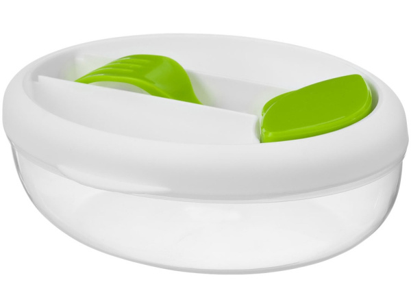 Контейнер для ланча «Maalbox», Цвет лайм/белый/прозрачный