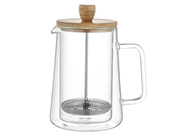 Френч-пресс с двойными стенками «Columbia», Цвет прозрачный