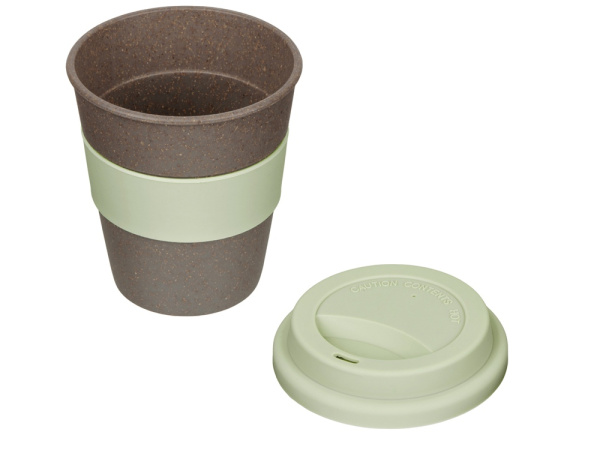 Стакан из бамбукового волокна «Café», Цвет серо-коричневый/зеленый оливковый