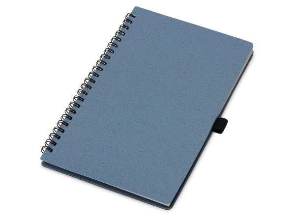 Блокнот А5 «Toledo M» с обложкой из пшеницы и пластика и шариковой ручкой, Размер A5, Цвет синий