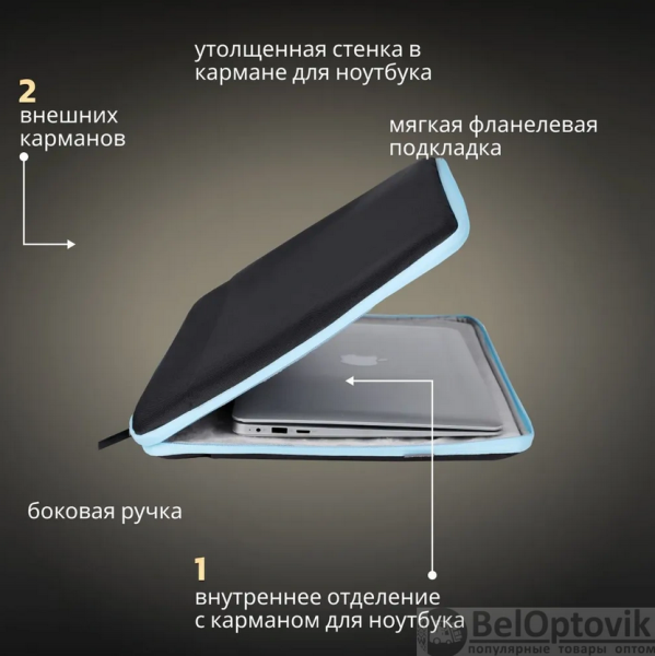 Сумка для ноутбука Waylong 17.3" черный/бирюзовый