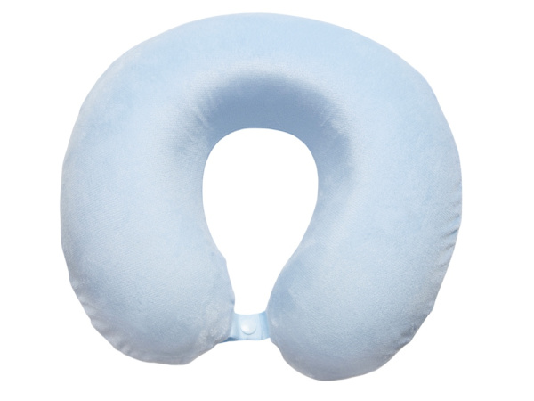 Подушка для путешествий с эффектом памяти «Basic», Цвет небесно-голубой