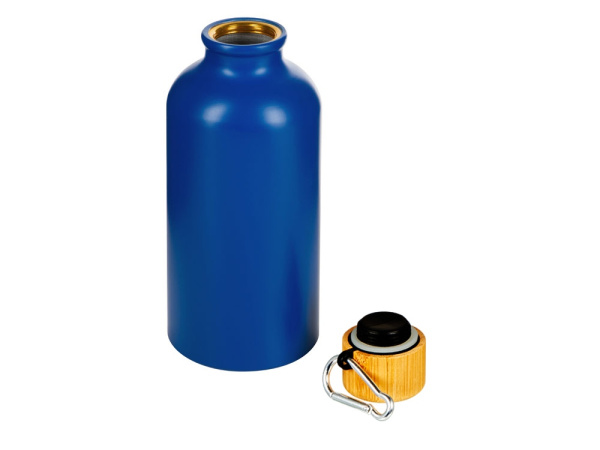 Бутылка «Hip S Bamboo» с карабином, 400 мл, матовая, Цвет синий