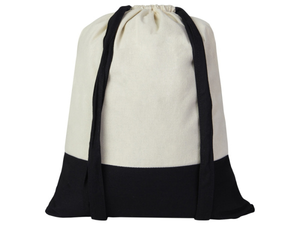 Рюкзак-мешок Cotton из хлопка, 170 г/м2, Цвет натуральный/черный