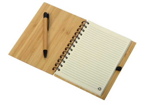 Блокнот «Bamboo tree» с ручкой, Цвет бежевый