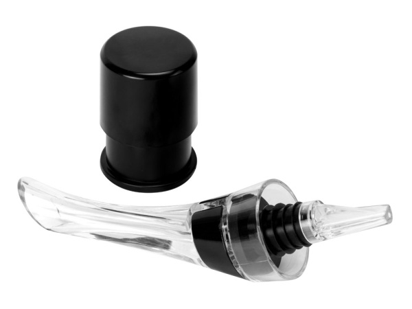 Набор для вина с аэратором и вакуумной пробкой «Positano», Цвет черный/прозрачный