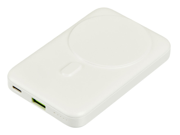 Магнитный внешний беспроводной аккумулятор «GenerIQ»,QC/PD, 10000 мАч, Цвет белый