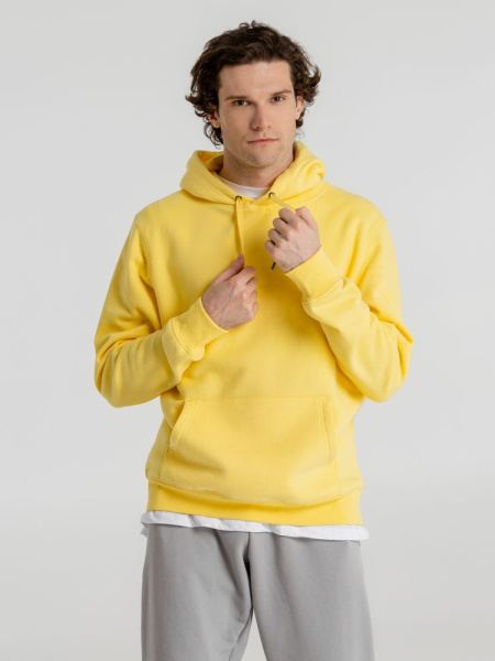 Толстовка с капюшоном унисекс King, желтая, XS–3XL