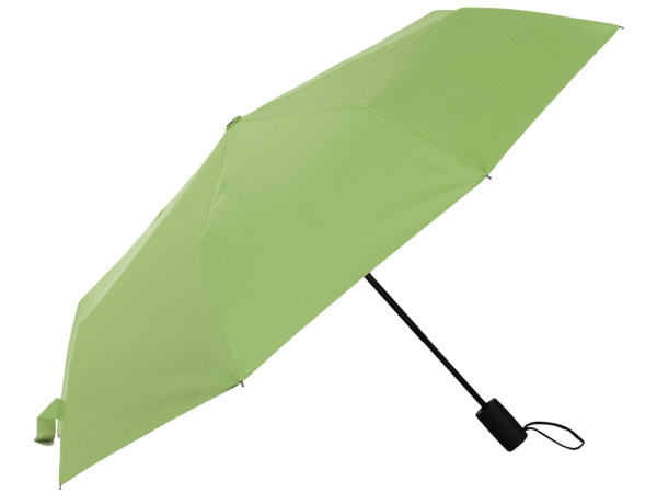 Зонт-автомат «Dual» с двухцветным куполом, Цвет зеленое яблоко/черный