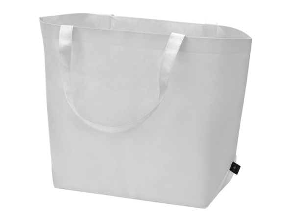 Сумка Reviver с донной складкой из нетканого переработанного материала RPET, Цвет белый