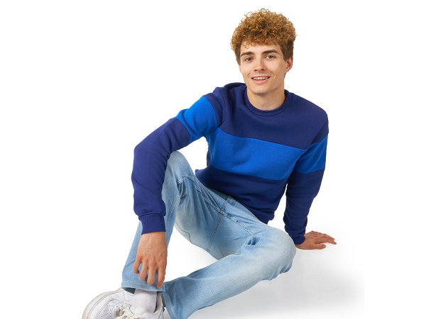 Свитшот блокинг «Edinburgh», мужской, Размер XL, Цвет синий нэйви/классический синий