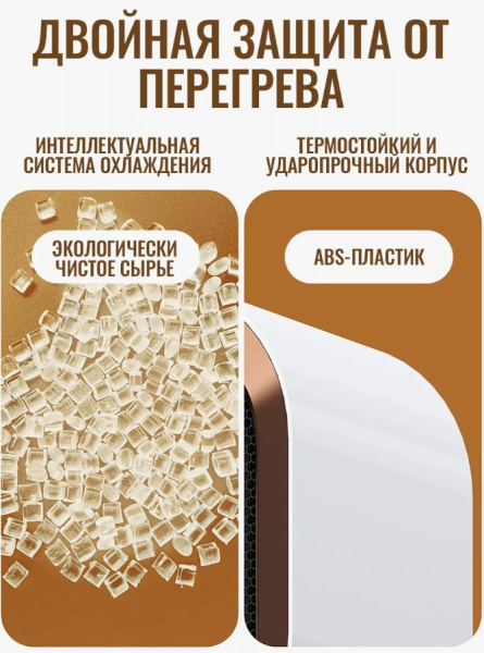 Обогреватель напольный, тепловентилятор электрический 20м2 / 2 режима, скрытая ручка, бесшумная работа