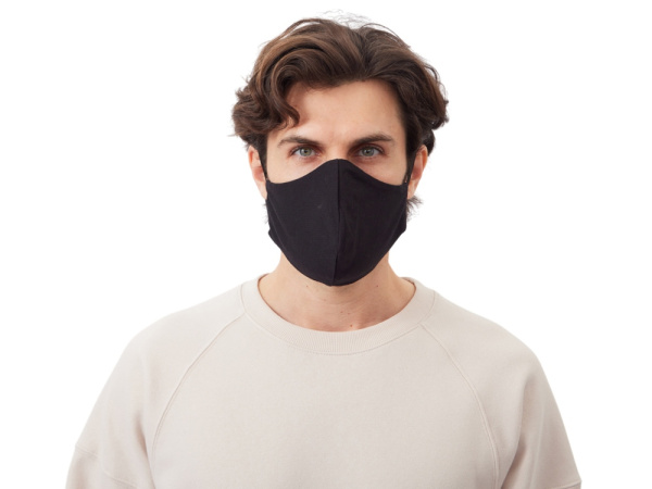 Маска для лица многоразовая с фиксаторами, Цвет черный