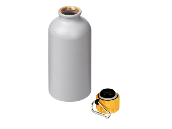 Бутылка «Hip S Bamboo» с карабином, 400 мл, матовая, Цвет серый