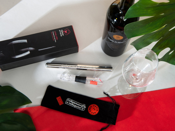 Охладитель для вина «Chiller», Цвет серебристый, черный, прозрачный