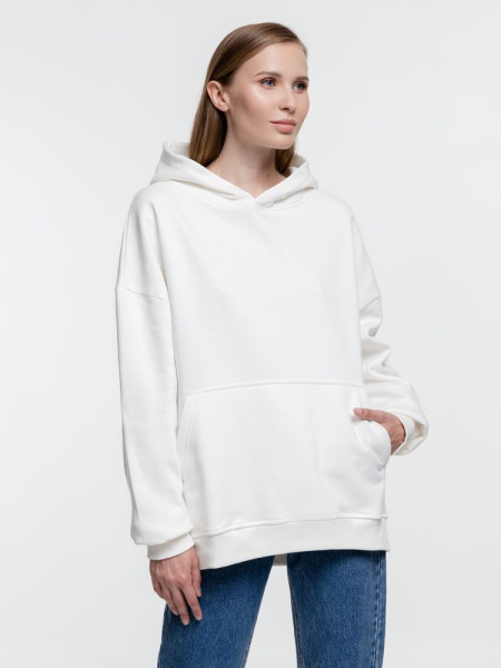 Худи оверсайз Kulonga Comfort Heavy, молочно-белое, XS/S