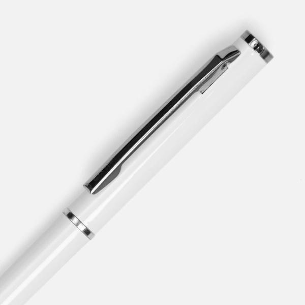 Ручка шариковая Hotel Chrome, ver.2, глянцевая белая, 13х0,7 см