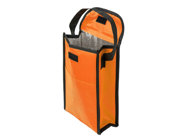 Сумка-холодильник Reviver на липучке из нетканого переработанного материала RPET, Цвет оранжевый