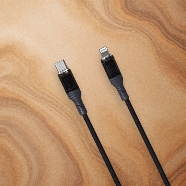 Кабель USB MRM PD90L USB Type-C-L, длина 1000мм, ток 3.1А, мощность 20Вт, черный / Надежность и удобство для современных устройств