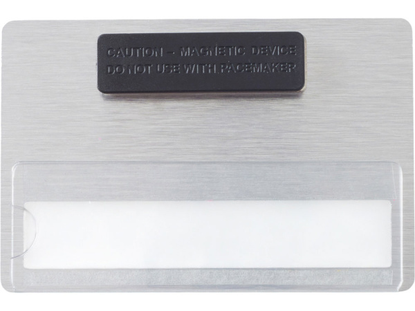Магнитный металлический бейдж, Цвет серебристый