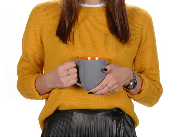 Кружка «Gracy», Цвет серый/оранжевый