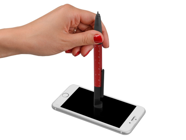 Ручка-стилус пластиковая шариковая «Multy», Цвет красный/черный