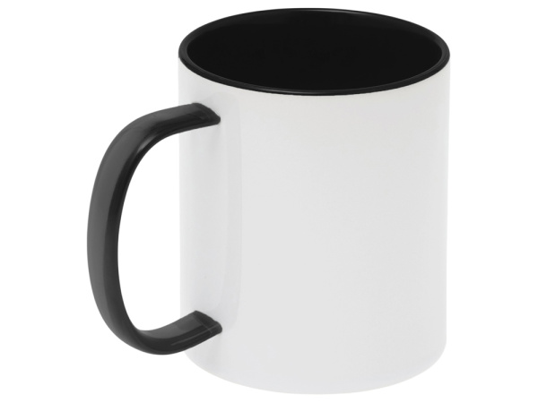 Керамическая кружка со стеклянной ручкой для сублимации «Charm», Цвет белый, черный