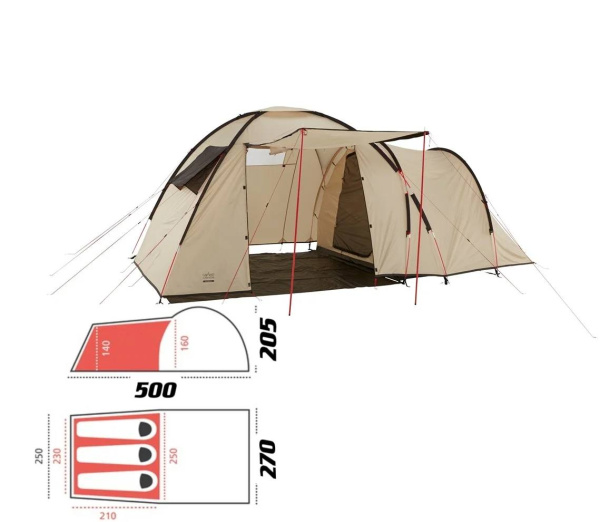 3-х местная палатка для семейного отдыха с тамбуром