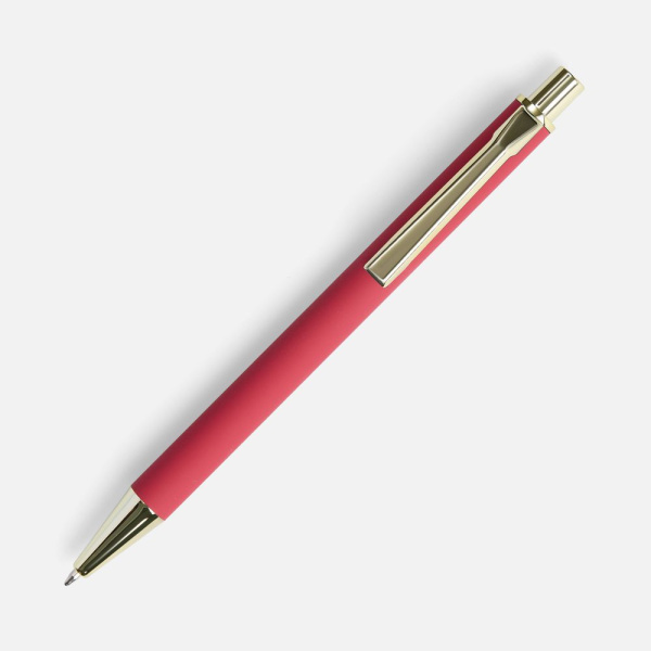 Ручка шариковая Lobby Soft Touch Gold, красная, 14,5х1 см