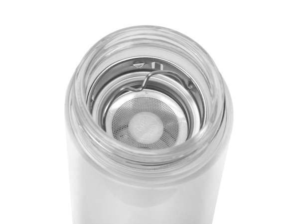 Стеклянный термос с ситечком «Badachu», Цвет прозрачный, натуральный, серебристый